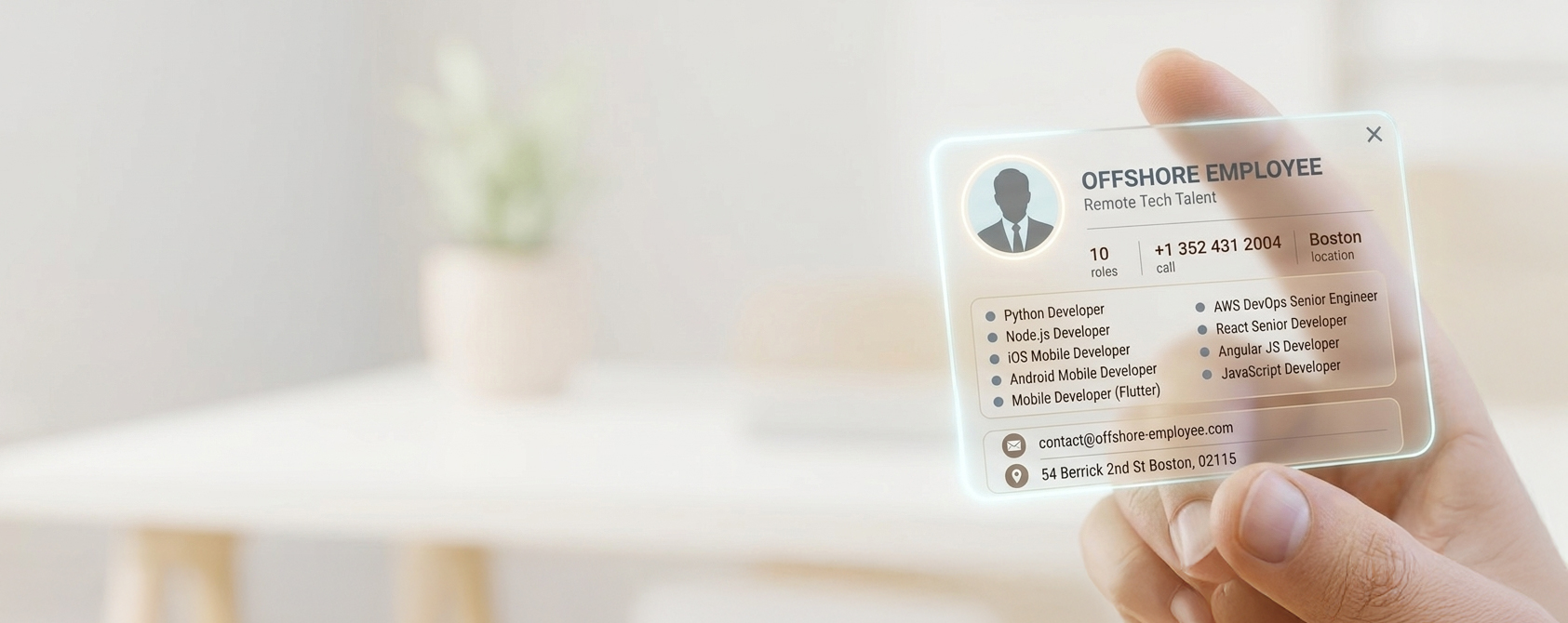 We're Ready to Step In — Offshore Employee digital business card